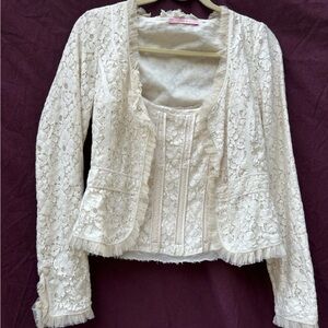 Gianni Bini Cream Lace Blazer